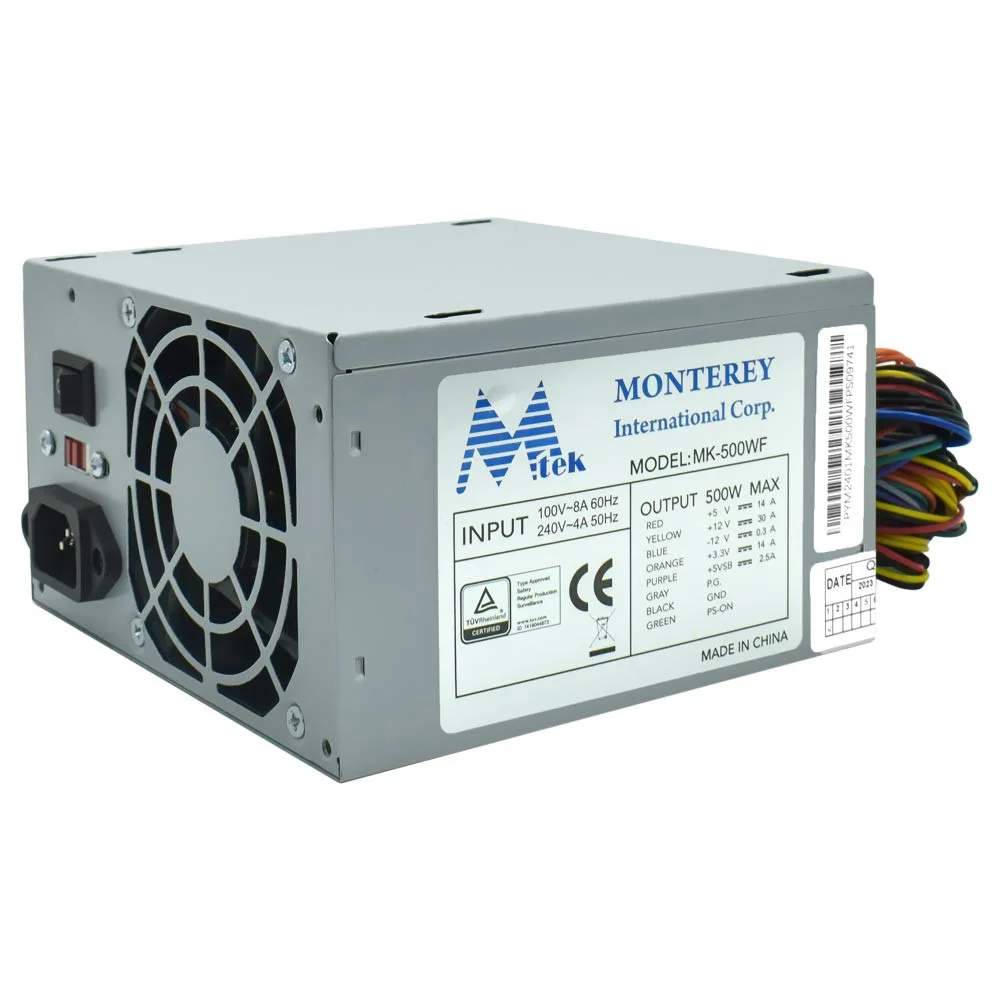 Fonte De Alimentação Mtek Mk-500wf 500w Não Modular Atx Bivolt Silenciosa Proteção Ovp Scp PC Gamer Escritório