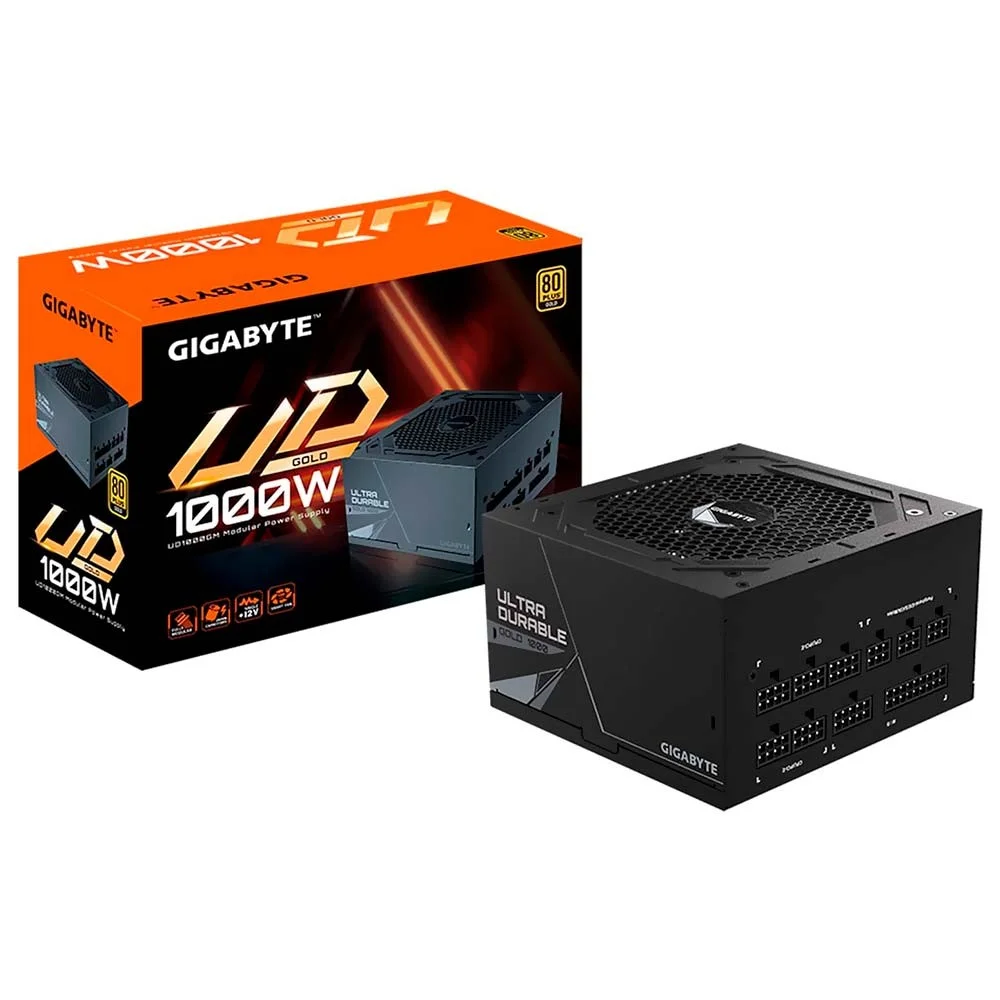 Imagem 3 de 3 do produto Fonte De Alimentação Gigabyte Gp-ud1000gm 1000w 80 Plus Gold Atx Totalmente Modular Pfc Ativo PCie 5.0 Preto