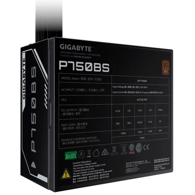 Fonte De Alimentação Gigabyte Gp-p750bs 750w Atx Não Modular 80 Plus Bronze Pfc Ativo Bivolt Silenciosa Gamer