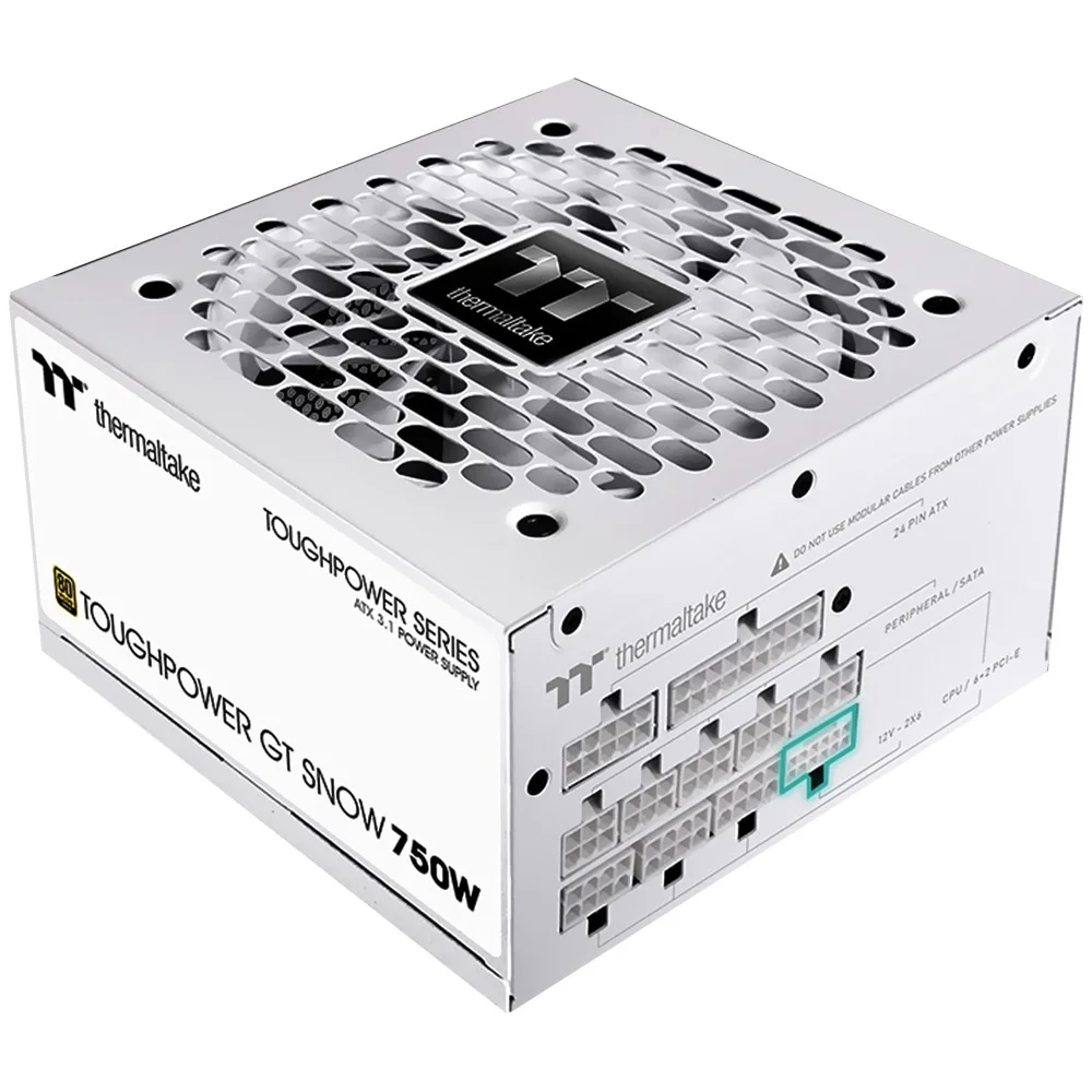 Fonte De Alimentação Thermaltake Toughpower Gt Snow 750w Ps-tpt-0750fnfagu-w Atx 3.1 Modular 80 Plus Gold Branco Silenciosa Fonte De Alimentação Thermaltake Toughpower Gt Snow 750w Ps-tpt-0750fnfagu-w Atx 3.1 Modular 80 Plus Gold Branco Silenciosa