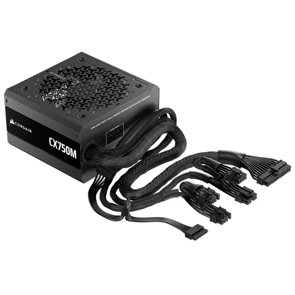 Imagem 2 de 3 do produto Fonte De Alimentação Corsair Cx750m 750w Atx Semi Modular Cybenetics Bronze Cp-9020311-br Bivolt Silenciosa Preto