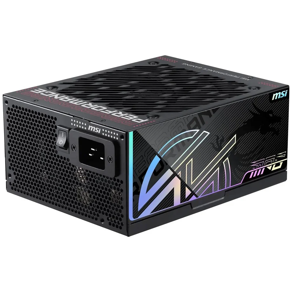 Imagem 2 de 3 do produto Fonte De Alimentação Msi Mpg Ai1600ts 1600w Modular 80 Plus Titanium Atx 3.1 PCie 5.1 Pfc Ativo Bivolt Preto
