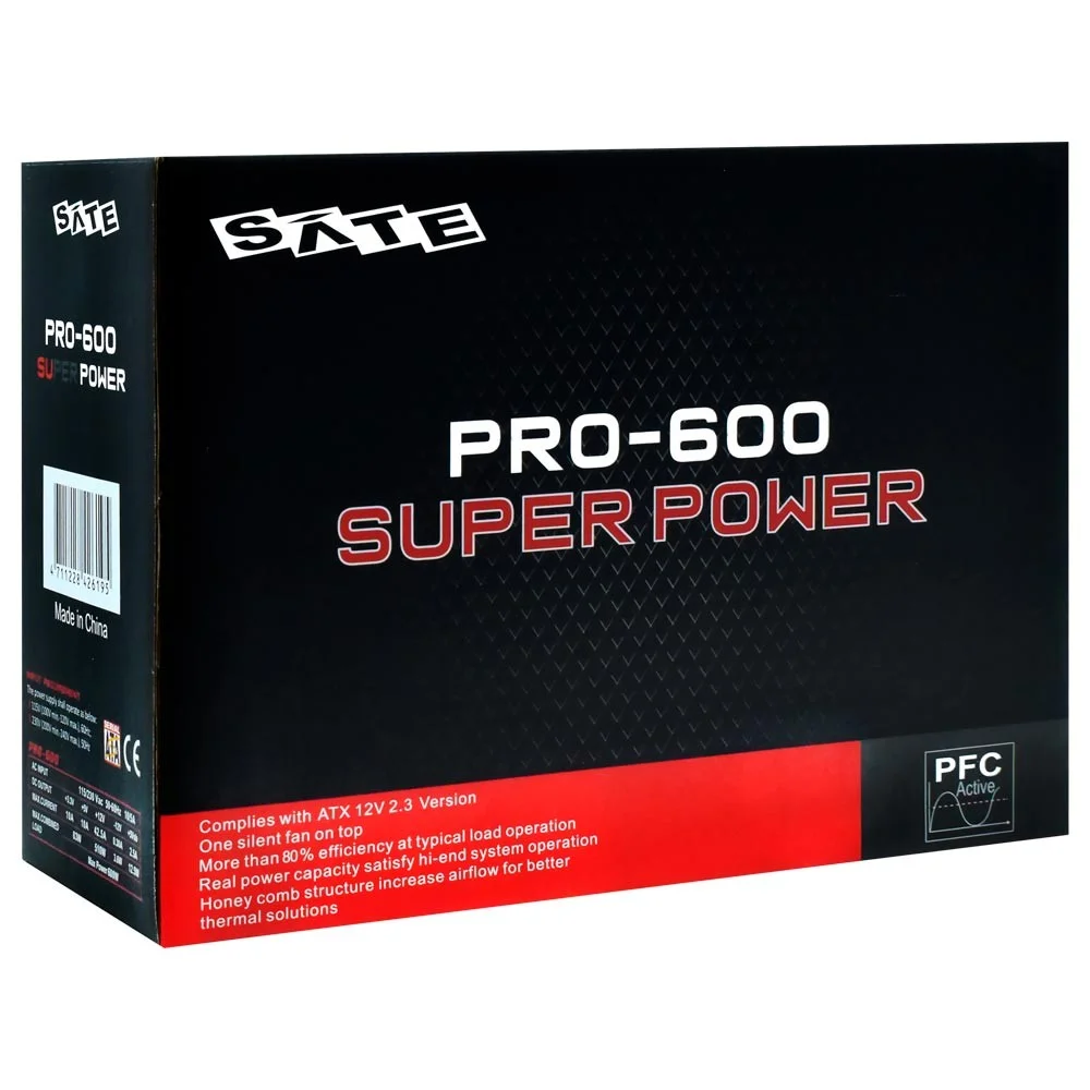 Fonte De Alimentação Satellite Pro-600 Super Power 600w Atx Não Modular Bivolt Silenciosa Ventilador 120mm Preto Fonte De Alimentação Satellite Pro-600 Super Power 600w Atx Não Modular Bivolt Silenciosa Ventilador 120mm Preto
