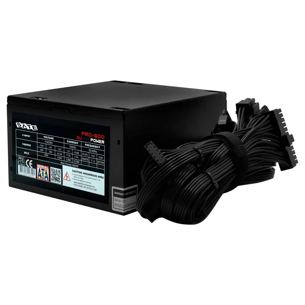 Fonte De Alimentação Satellite Pro-600 Super Power 600w Atx Não Modular Bivolt Silenciosa Ventilador 120mm Preto Fonte De Alimentação Satellite Pro-600 Super Power 600w Atx Não Modular Bivolt Silenciosa Ventilador 120mm Preto