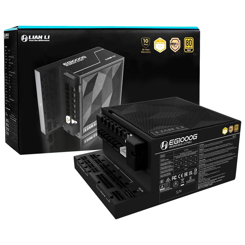Fonte De Alimentação Lian Li Eg1000g 1000w Atx 80 Plus Gold Modular Full Pfc Ativo Cabo Preto Bivolt Silenciosa Fonte De Alimentação Lian Li Eg1000g 1000w Atx 80 Plus Gold Modular Full Pfc Ativo Cabo Preto Bivolt Silenciosa