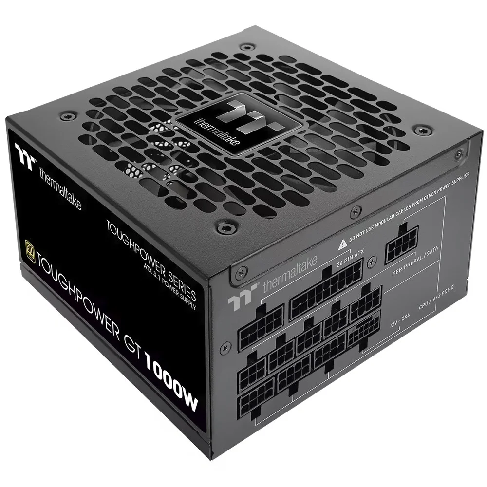 Imagem 2 de 3 do produto Fonte De Alimentação Thermaltake Toughpower Gt 1000w Ps-tpt-1000fnfagu-3 Atx 3.1 Modular 80 Plus Gold Pfc Ativo Preto