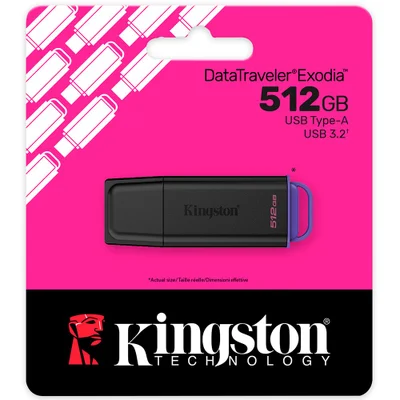 Pendrive Kingston Datatraveler Exodia Dtxg2/512gb Usb 3.2 Gen 1 512gb Alta Capacidade Preto Portátil