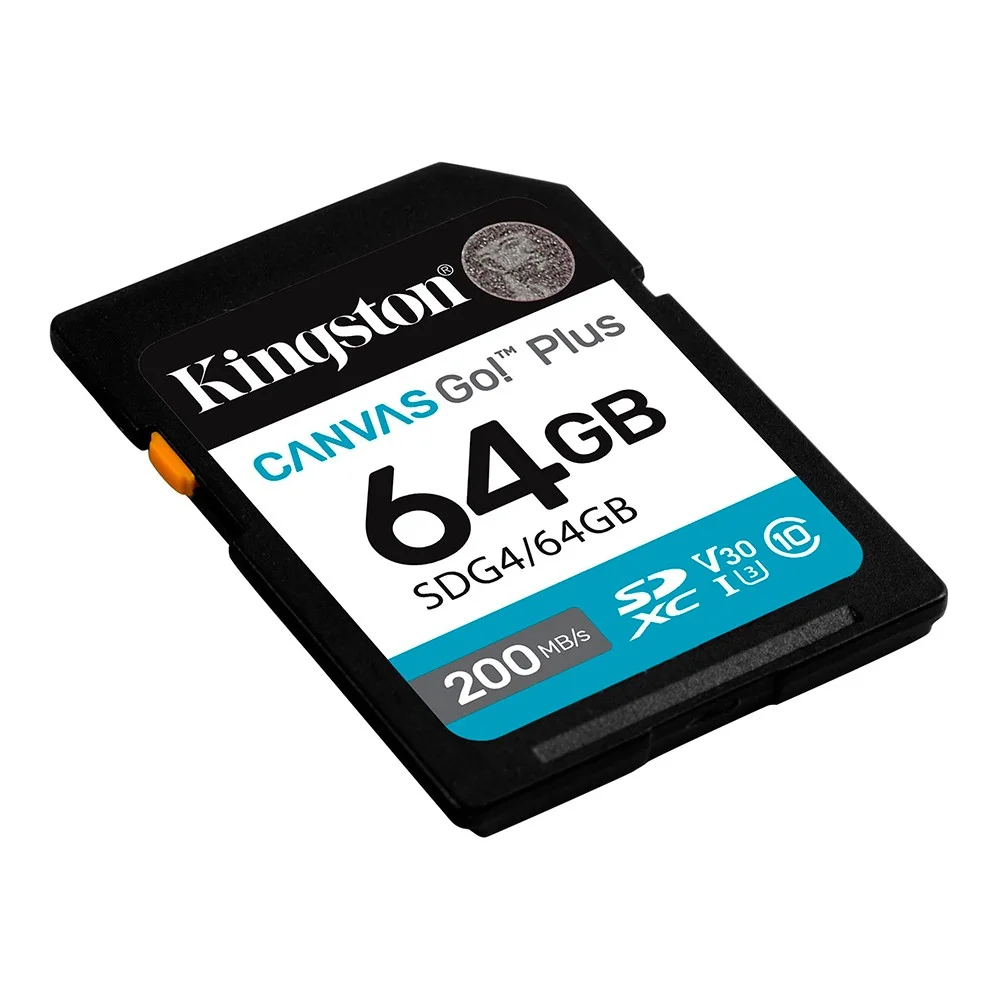 Imagem 3 de 3 do produto Cartão De Memória Kingston Canvas Go Plus Sdg4/64gb Sdxc 64gb Uhs-i U3 V30 A2 4k 170mb/s Leitura Alta Velocidade Câmera