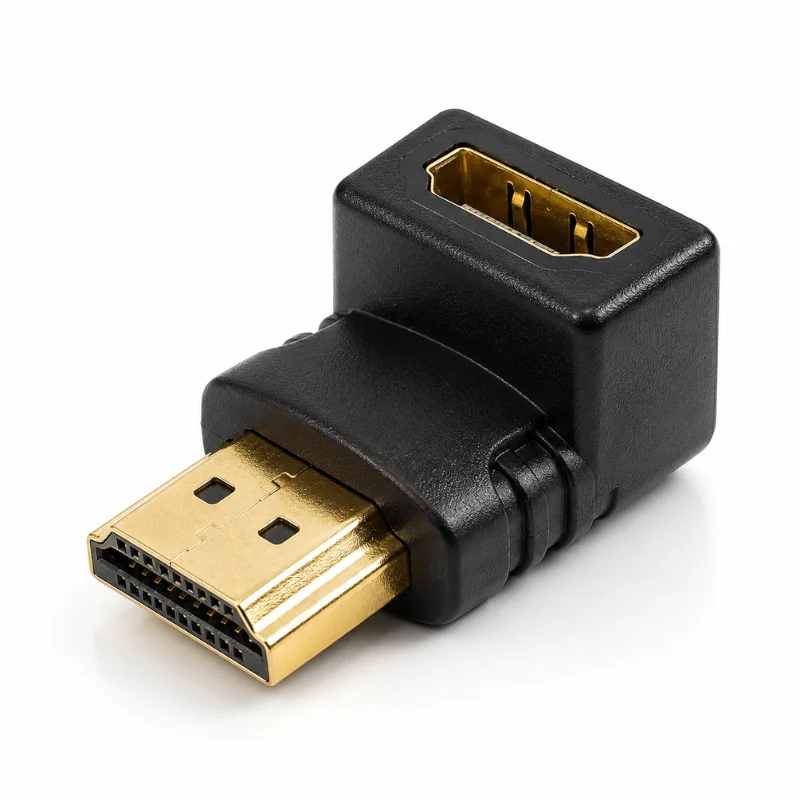 Imagem 1 de 4 do produto Adaptador HDMI 90 Graus Em L Macho X Fêmea HDMI 1.4 Conector Banhado A Ouro | Ideal Para Tv Na Parede, Monitor, Projetor