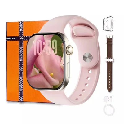Smartwatch Microwear W11 Pro Mini 2gb 42mm AmoLED Série 11 Whatsapp A Prova D´água - Rose Gold