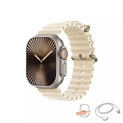 Smartwatch Microwear Ultra 4 Plus 49mm Serie 10 2gb Tela AmoLED Lançamento - Titânio Gold