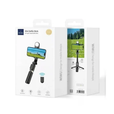 Bastão Wiwu De Selfie C/ Tripé E Controle 82cm Ajustável Preto 3184