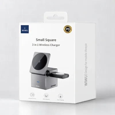 Carregador Magnético Small Square 3 Em 1 15w Premium