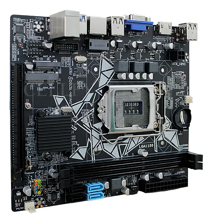 Imagem 2 de 4 do produto Placa-mãe H81 LGA  1150 Ddr3 Matx | Usb 3.0 | Sata Iii | Gigabit Lan | M.2 | Delta-h81m2k