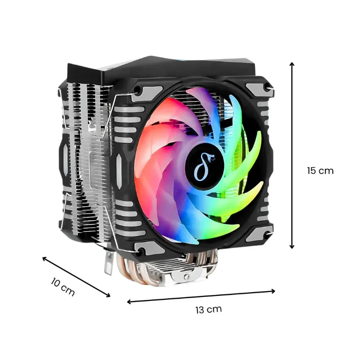 Cooler Para Processador Aitek Delta-c421r RGB 2 Fans 4 Heat Pipes