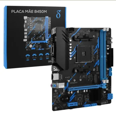 Placa Mãe B450m2k Amd Am4 Ddr4 M.2 Nvme | Ryzen 3000 4000g 5000 | Aitek