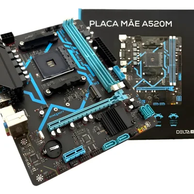 Placa Mãe Apm-a520m2k Amd Am4 Ddr4 M.2 Ryzen 3000 4000 5000