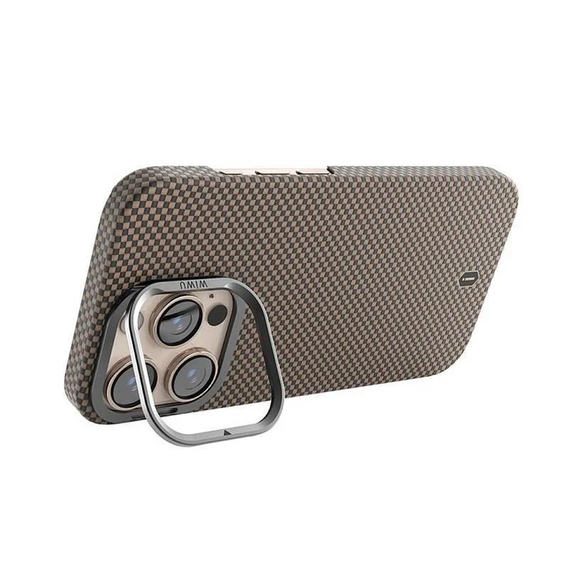 Imagem 3 de 4 do produto Capa Capinha Magnética 16 Pro Max Aramid Armor Dourado Wiwu
