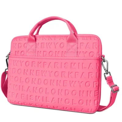 Pasta Wiwu Com Alça Cosmo Slim Case - 13,3" Laptop Rosa 0992
