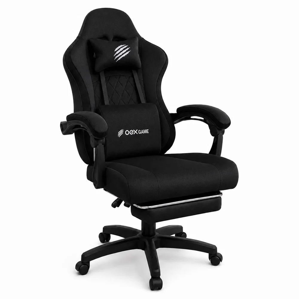 Cadeira Gamer Gc600 Reclinável Com Apoio Para Pés Cinza Oex