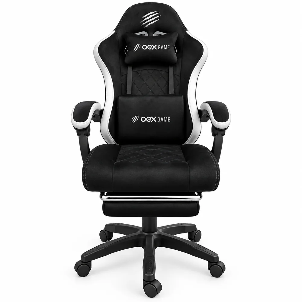 Imagem 5 de 5 do produto Cadeira Gamer Oex Game Reclinável Com Apoio Para Pés Preta