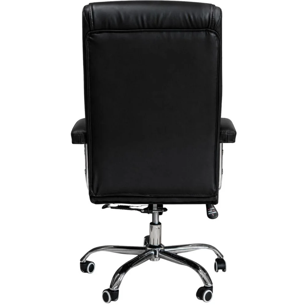 Imagem 5 de 5 do produto Cadeira Escritório Presidente Spring Oslo Domann Design Revestimento Pu Preto Base Metal