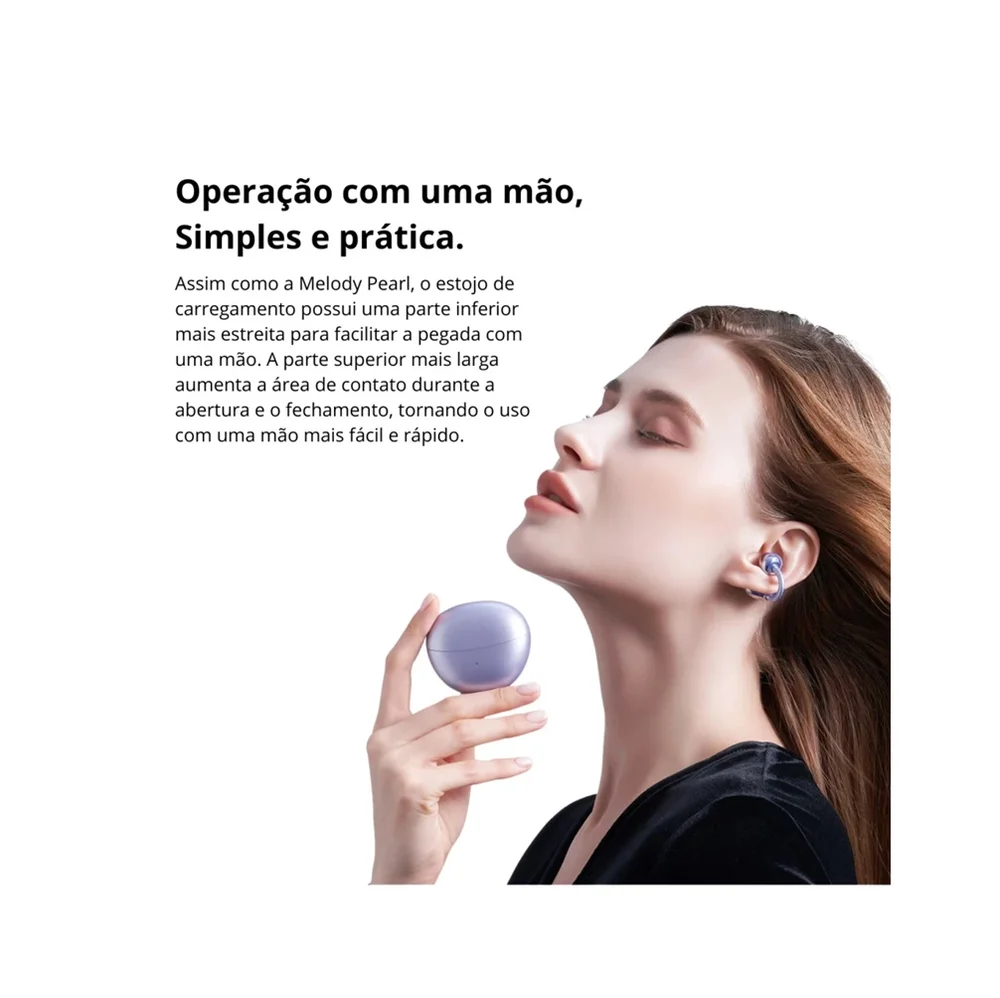 Imagem 5 de 5 do produto Fone De Ouvido Honor Choice Earbuds Clip, Cancelamento De Ruído, Bluetooth 5.3, 36 Horas, Ip54 Preto Cor:preto;tamanho:ú