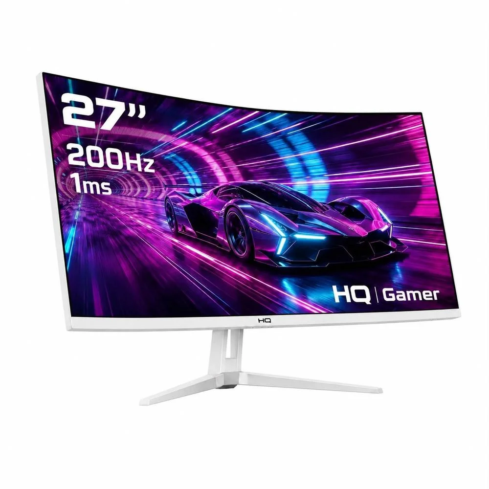 Monitor Gamer Hq 27" Branco Curvo 1ms, 200hz, Amd Freesync, Full Hd, HDMI, Dp, Frameless Hqw27c200 Monitor Gamer Hq 27" Branco Curvo 1ms, 200hz, Amd Freesync, Full Hd, HDMI, Dp, Frameless Hqw27c200