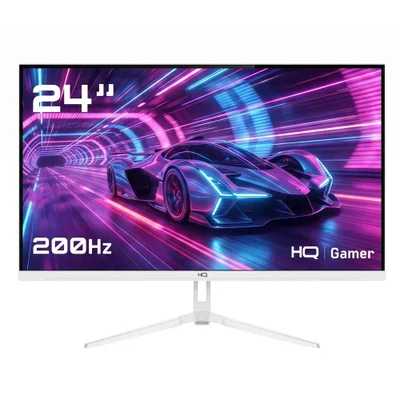 Monitor Gamer Hq 24" Branco 1ms, 200hz, Ips, Amd Freesync, Full Hd, HDMI, Dp, Frameless Hqw24ip200