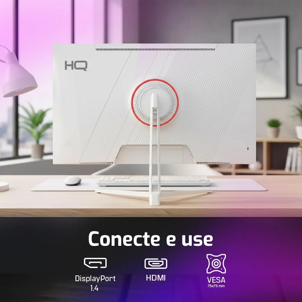 Monitor Gamer Hq 24" Branco 1ms, 200hz, Ips, Amd Freesync, Full Hd, HDMI, Dp, Frameless Hqw24ip200 Monitor Gamer Hq 24" Branco 1ms, 200hz, Ips, Amd Freesync, Full Hd, HDMI, Dp, Frameless Hqw24ip200