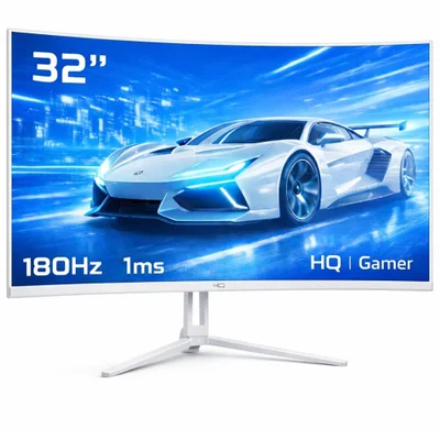 Monitor Gamer Hq 32" Ultra Branco Curvo 1ms, 180hz, Quad Hd (qhd) - 2560x1440, Amd Freesync, HDMI, Dp, Hqw32c180