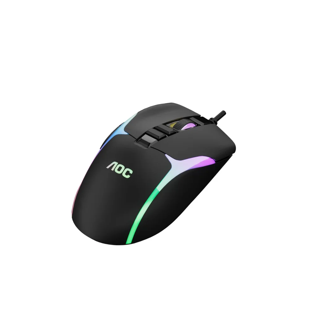 Mouse Com Fio Gaming Aoc RGB 7200 Dpi Gm190b/la Preto Mouse Com Fio Gaming Aoc RGB 7200 Dpi Gm190b/la Preto