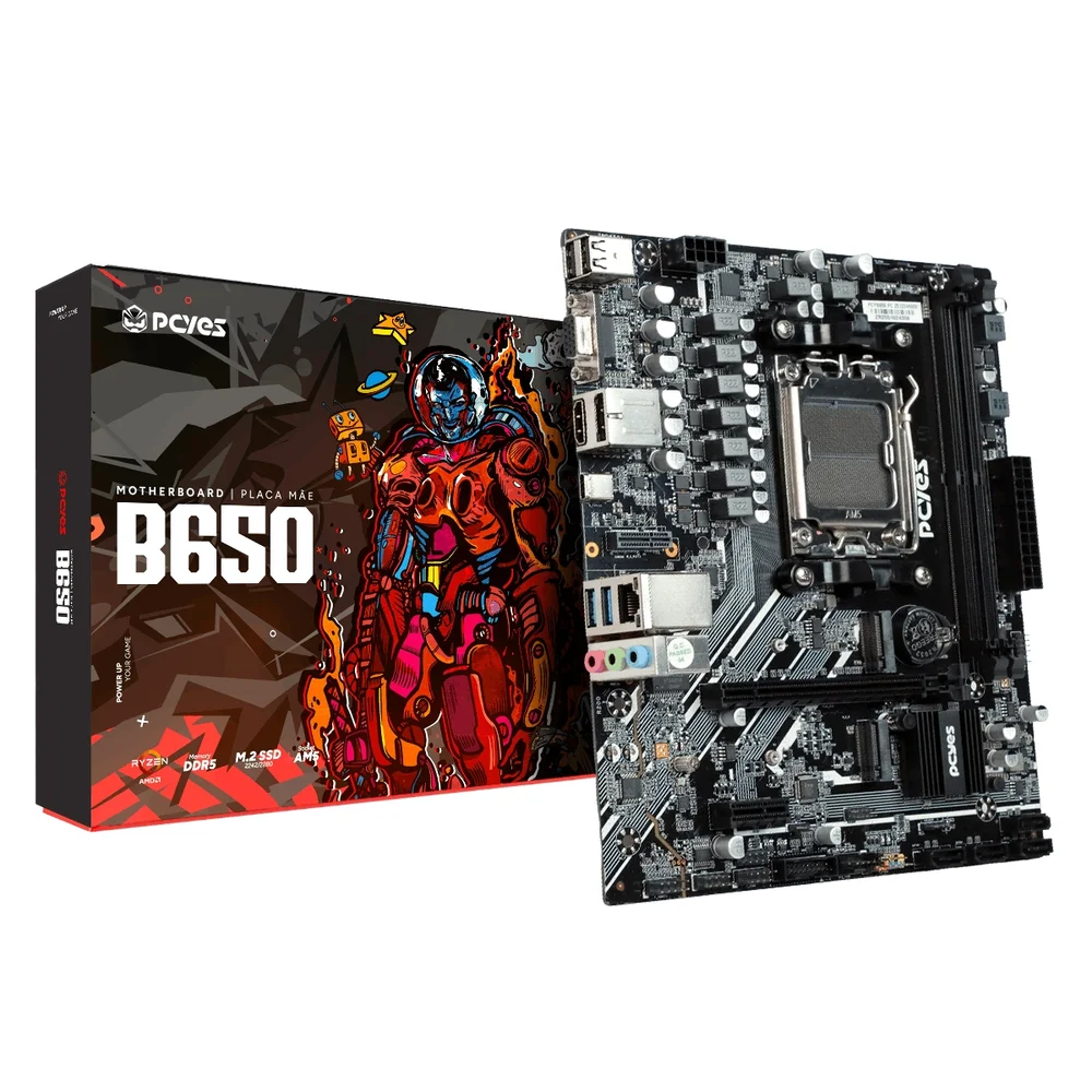 Placa Mãe PCyes B650 Am5 2xDDR5 (máx96gb) 2xusb3.0 2xusb2.0 HDMI/dp/vga 1xm.2NVME 1xtype-c - PCyb650-rz996 Placa Mãe PCyes B650 Am5 2xDDR5 (máx96gb) 2xusb3.0 2xusb2.0 HDMI/dp/vga 1xm.2NVME 1xtype-c - PCyb650-rz996