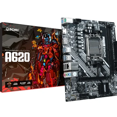 Placa Mãe PCyes A620 Am5 2xDDR5 (máx64gb) 4xusb3.0 2xusb2.0 HDMI/vga/dp 1xm.2NVME 1xtype-c/ps2 Ms/kb - PCya620-rz964