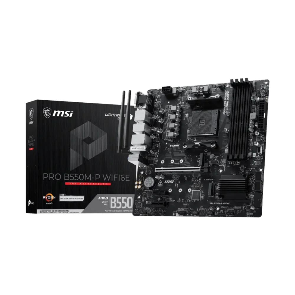 Placa Mãe Msi Pro B550m-p Wifi6e, Amd Am4, Matx, Wf/blt, Ddr4, Black - Pro B550m-p Wifi6e