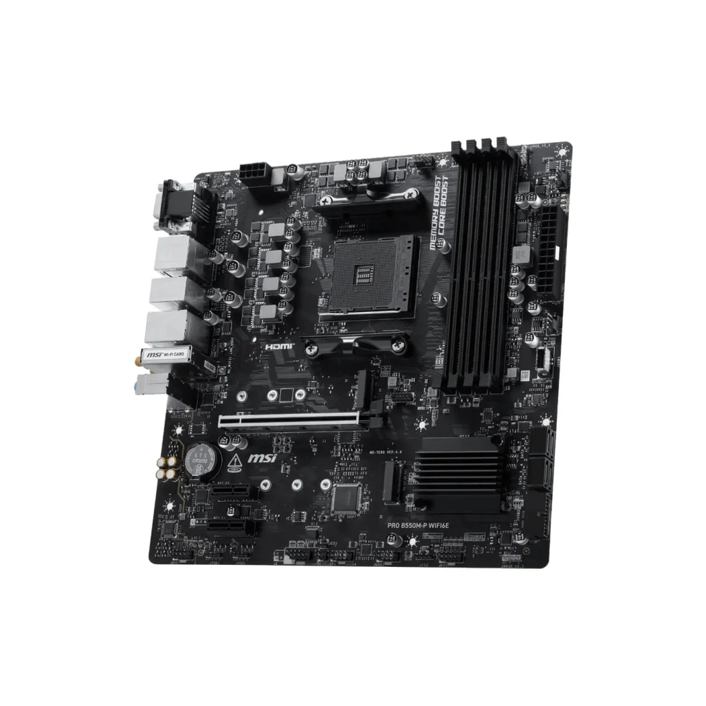 Imagem 5 de 5 do produto Placa Mãe Msi Pro B550m-p Wifi6e, Amd Am4, Matx, Wf/blt, Ddr4, Black - Pro B550m-p Wifi6e