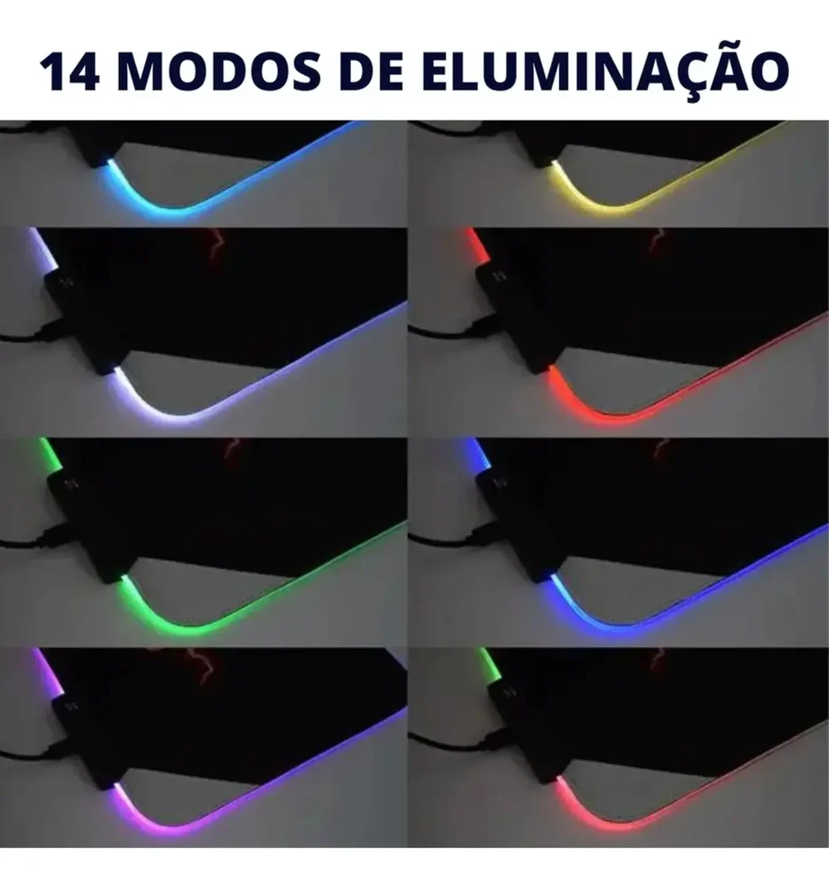 Imagem 4 de 5 do produto Mouse Pad Gamer Delta-p9040 90x40cm LED RGB Antiderrapante
