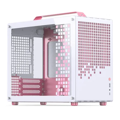 Gabinete Premium Jonsbo Z20 M-atx Rosa E Branco Com Alça