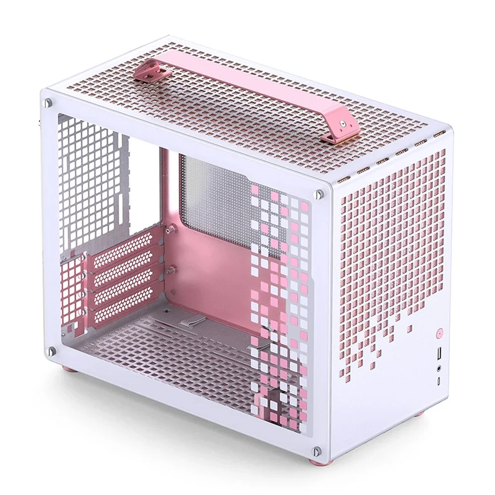 Imagem 5 de 5 do produto Gabinete Premium Jonsbo Z20 M-atx Rosa E Branco Com Alça