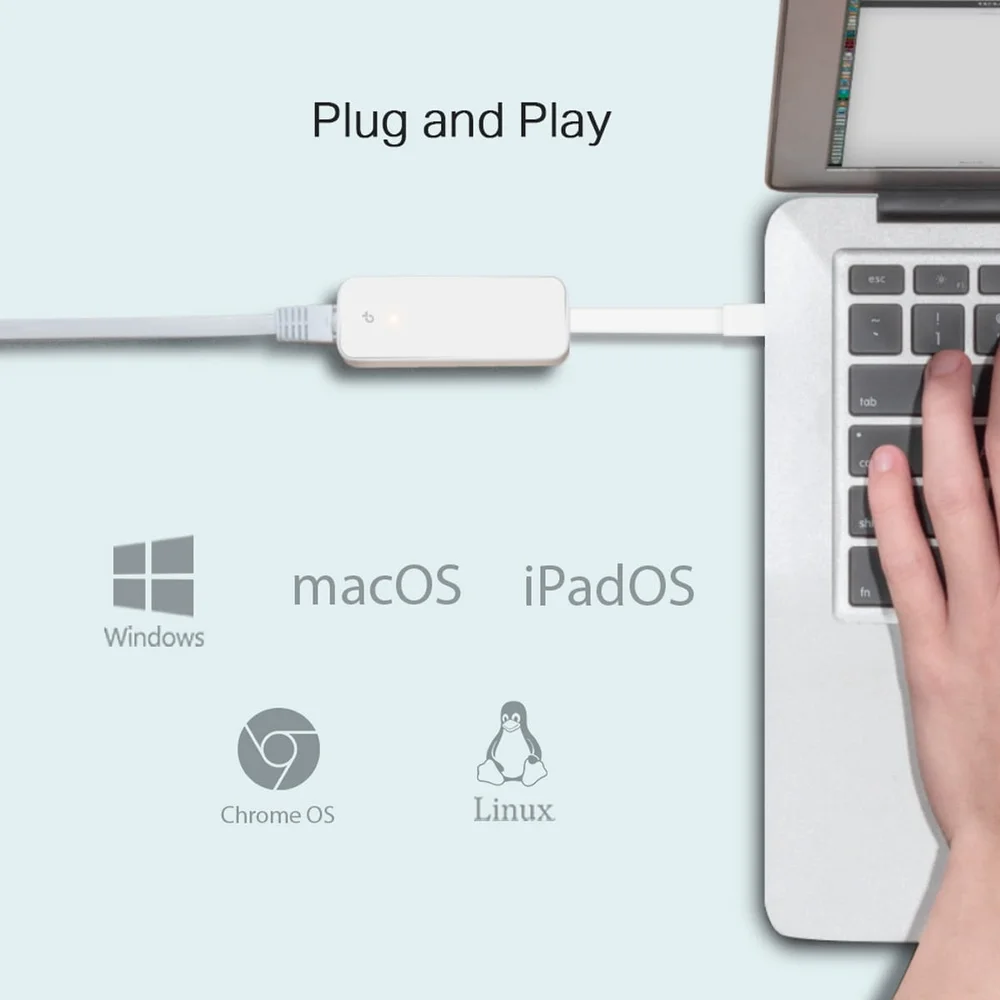 Adaptador de Rede USB-C Para RJ45 Gigabit TP-Link UE300C - view 4