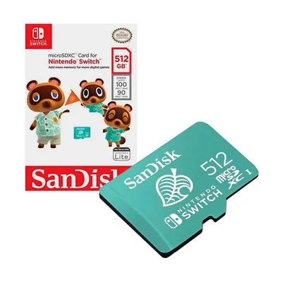 Cartão De Memoria 512gb Micro Sd Cl10 100mb/s Nintendo Sdsqxao-512g-gnczn Sandisk