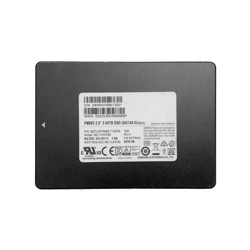 SSD 3,84TB 2.5 Sata 3 550mb Leit 520mb Grav Servidor Pm883 Mz-7lm3t80 Samsung
