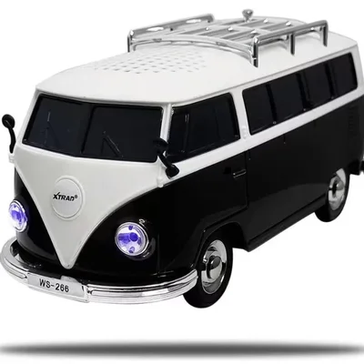 Caixa de Som Kombi Retrô Bluetooth WS-266 USB TF FM Portátil Decoração