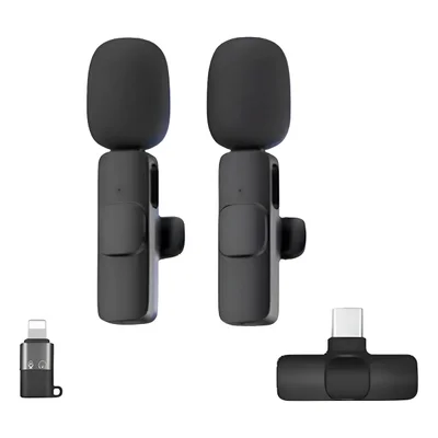 Kit 2 Microfones Lapela Adaptador Ios Encaixe Tipo C
