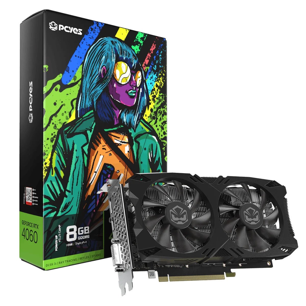 Placa De Video PCyes Geforce RTX4060 8GB Gddr6 128bits - Pvr40608gr6df2