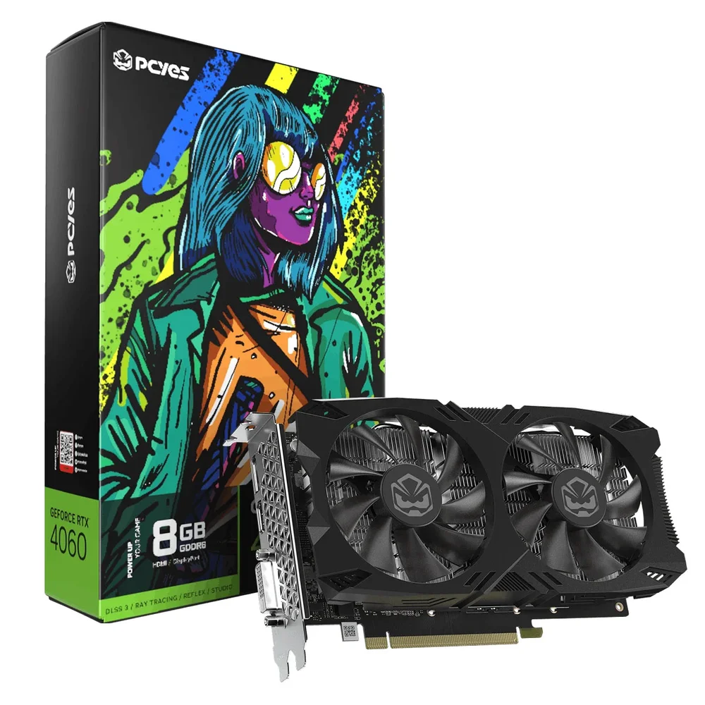 Placa De Video PCyes Geforce RTX4060 8GB Gddr6 128bits - Pvr40608gr6df2 Placa De Video PCyes Geforce RTX4060 8GB Gddr6 128bits - Pvr40608gr6df2