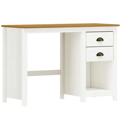 Mesa Escrivaninha Madeira Maciça 110 Cm 9138 Branco Freijo Milani Store
