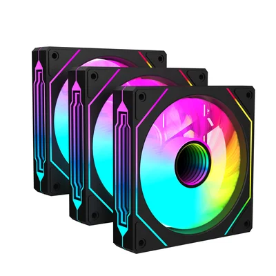 Kit 3 Fans Redragon ARGB 120 Mm Espelho Infinito Preto