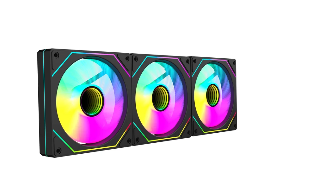 Imagem 4 de 5 do produto Kit 3 Fans Redragon ARGB 120 Mm Espelho Infinito Preto
