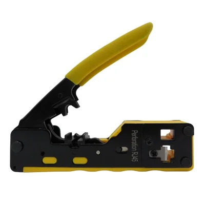 Alicate De Crimpar Rj11, Rj12 E Rj45 Ez Crimp Vazado Amarelo